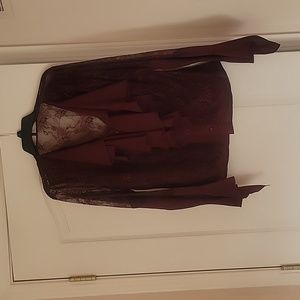 Burgundy lace blouse